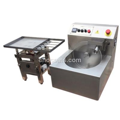 China Snack Factory Wheel Commercial Tabletop Chocolate Tempering Machine Built With Depositing And Enrobing Functions for sale