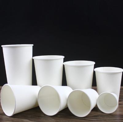 China Disposable Custom Logo Thickened Paper Cup Raw Material For Household Use Disposable Pure White Paper Cups for sale