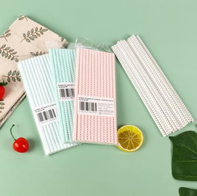 China Custom Eco Friendly Drink Straws Creative Striped Color Paper Straws for sale