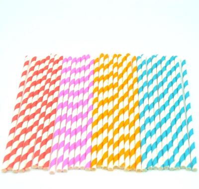 China Disposable Straw Creative Striped Colored Paper Straw Biodegradable Disposable Straw Christmas Party Drinking Paper for sale