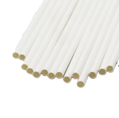 China Biodegradable White Degradable Drinking Straw Straw For Party Bar Bubble 100% Tea Food Grade Fine Paper 6 Millimeters for sale