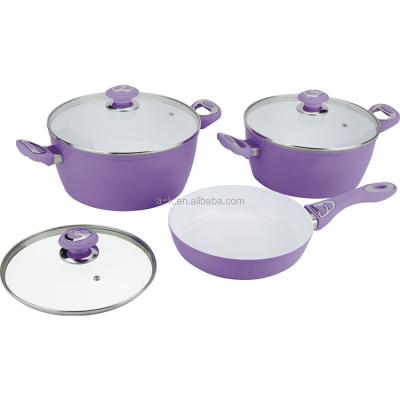 China Sustainable Soft Drip Prestige Include Frying Pan Sets Pot Kitchen Appliances Pressed Aluminum Cookware Set for sale