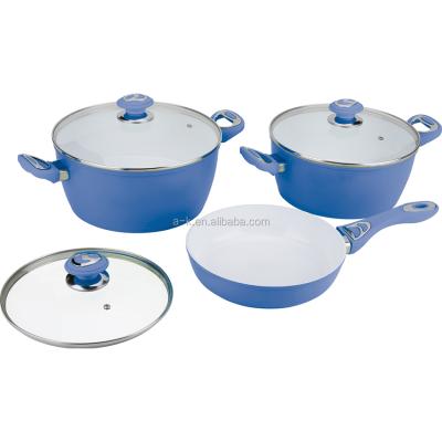 China Durable Anti-Scalding Non-Stick Cooking Aluminum Cookware Sets Handle Pot Pan Induction Cookware Sets for sale