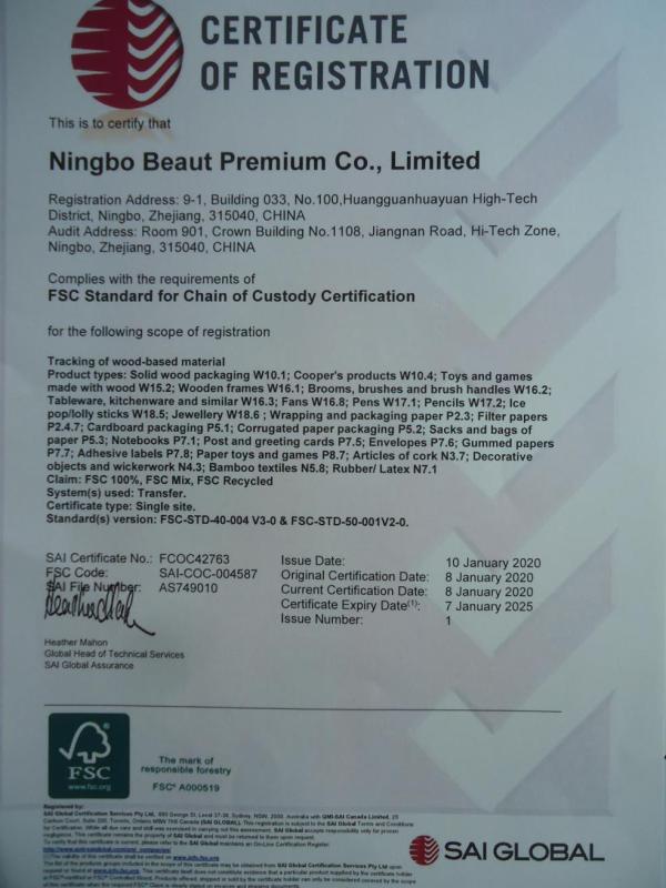 FSC - Ningbo Beaut Premium International Trade Co., Ltd.