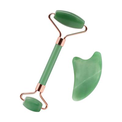 China High Quality Beauty Packing Aventurine Green Jade Roller Facial Massager Roller Jade Roller Massager Premium Beauty Jade for sale