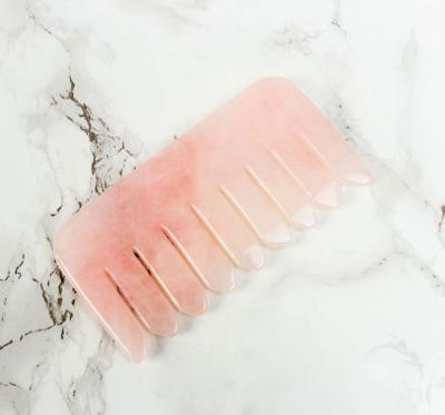 China Body Product Rose Quartz Hair Comb for sale