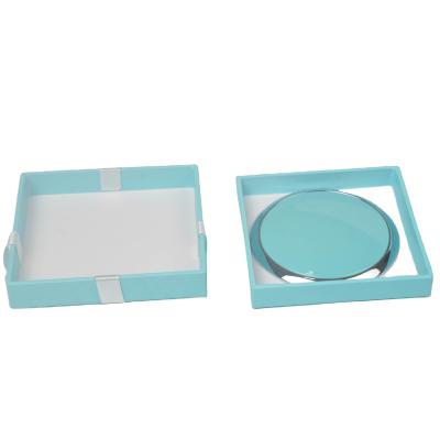 China Gift Colored Double Side Rectangular Plastic Mirror With Gold Print for sale