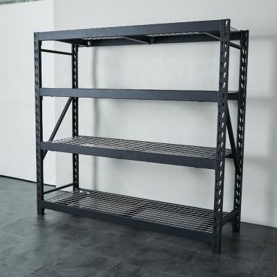 China Sustainable Workstation Industrial Metal Shelving Heavy Duty Welded Storage Rack With Coated-Wire Decking for sale