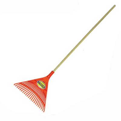 China Wooden Handle Garden Rake for 22 Tines Plastic Leaf Distribution for sale