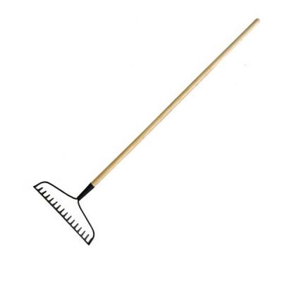 China Garden Rake with Long Wooden Handle and Corrosion-Resistant Steel Head for sale