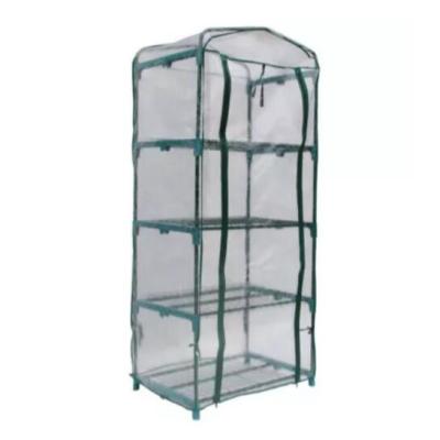 China Easily Assembled Transparent Greenhouse 4 tier Vinyl House with Steel Tube Dia 16mm for sale