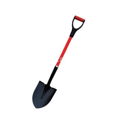 China Customized Support 28inch Round Point Shovel with Fiberglass Handle and D Plastic Grip for sale