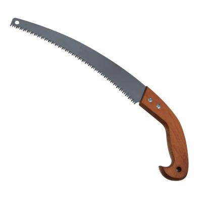 China 250-350mm Wooden Grip Pruning Saw with Hole on Blade and Sharpened Teeth for sale