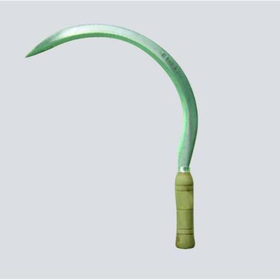 China 45cm Uncoated Steel Blade Sickle for Garden Agriculture Harvesting Wooden Handle for sale