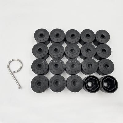 China 20pcs Black PLASTIC Wheel Nut Cover Lug Bolt Cap For VW for sale