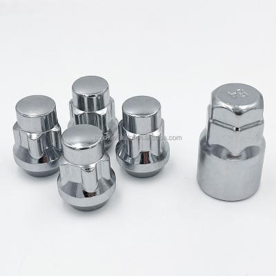 China Narrow End Taper Seat Wheel Lock Nut 4pcs+1 Socket Wrench 32mm Length for sale