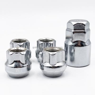 China 4pcs M14*1.5 Open End Steel Wheel Lock Nut With Socket Wrench 22mm Length for sale