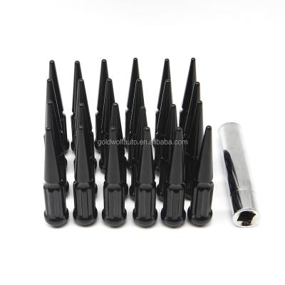 China 24+1 Steel Black Spike Lug Nuts for sale