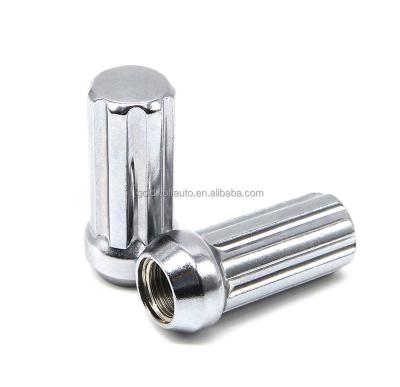 China 14*1.5 7 Spline Steel Lug Nut Slotted Wheel Nut for sale