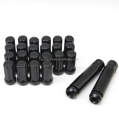 China 20pcs 14*1.5 Black Spline Steel Wheel Nut for sale