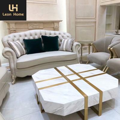 China Black Marble Top Factory customized luxury white marble center table with stainless steel decoration white marble large square coffee table for sale