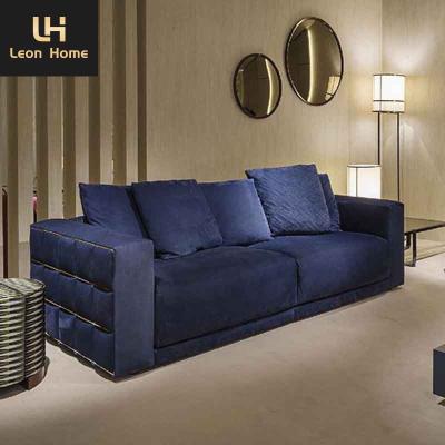 China High Quality Hot-selling Italian design luxury dark blue velvet sofa living room sofas sofa modern luxury for sale