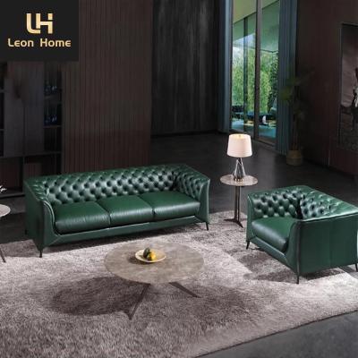 China High Quality Italian sofa set designs tufted modern luxury leather chesterfield sofa for sale