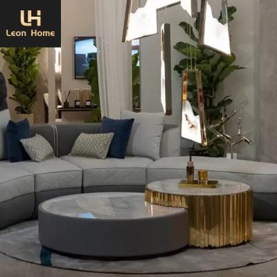 China Luxury design Latest design living room center table set stainless steel modern marble coffee table round luxury coffee table for sale