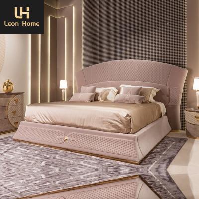 China Quality New contemporary design luxury bedroom double soft bed fabric upholstered bedroom  furniture for sale