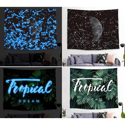 China Plain 3D Glow in the Dark Wall Carpet, Printed Luminous Psychedelic Wall Tapestry for sale