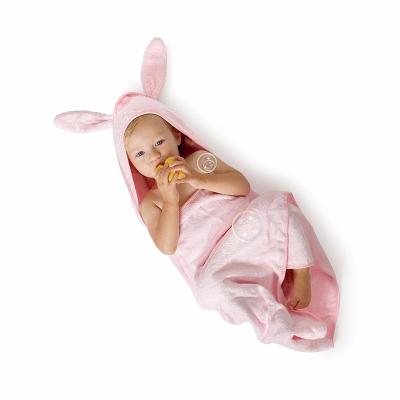 China Best Seller QUICK DRY Organic Bamboo Baby Amason Hooded Towel with Rabbit Ears for sale