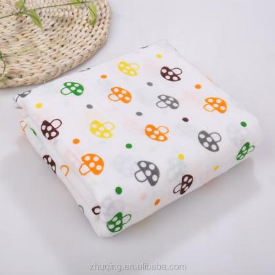 China Black White Cotton Bamboo Pattern Anti-pilling Soft Muslin Wrap Covering For Baby for sale