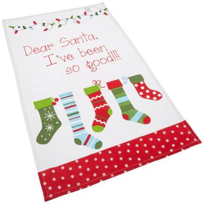 China Hot Selling Disposable Christmas Flour Sack Microfiber Tea Towel for sale