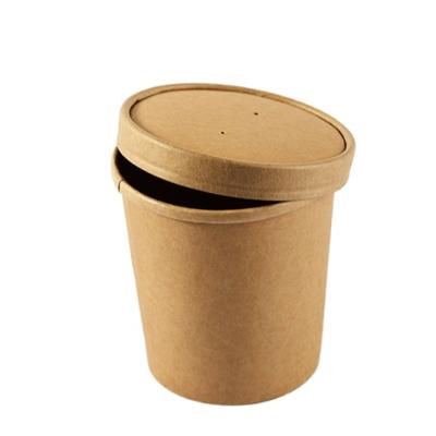 China Green Hot Sale Easy Biodegradable Disposable Kraft Paper Compostable Bowls With PP Lids for sale