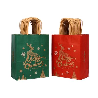 China Fancy Biodegradable Shopping Christmas Design Paper Bag Printing Multi Color Custom Craft Gift Kraft Paper Shopping Bag With Handle for sale