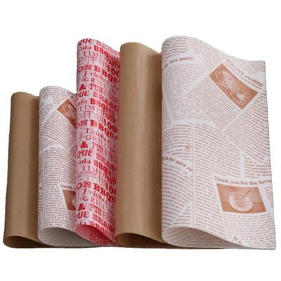 China Custom Printing Flower Greaseproof Bouquet Wholesale Food Gift Eco Friendly Packaging Logo Wrapping Paper for sale