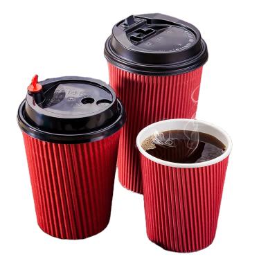 China Food Grade 6oz 12oz 16oz Biodegradable Hot Selling Custom Logo Paper Coffee Cups With Lids for sale