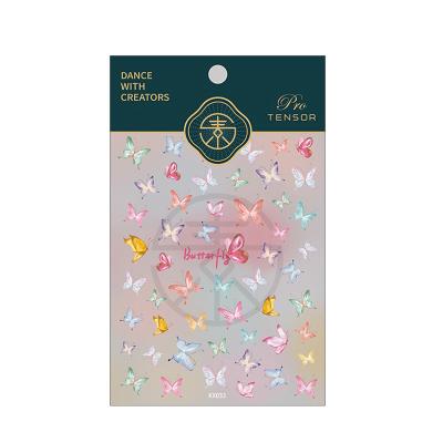 China KX033 Fashionable Butterfly Series Japanese 5D Nail Art Water Transfer Nail Art Adhesive Stickers for sale