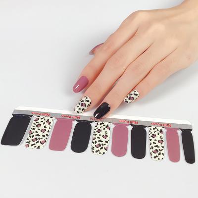 China Fashionable European and American Leopard Print Nail Sticker Peelable Nail Polish Glue Nail Sticker for sale