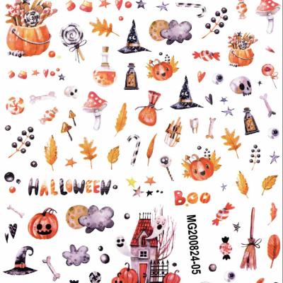 China Halloween Nail Art Self-Adhesive 3D Stickers Decals Fashionable Design Nail Decorations for sale