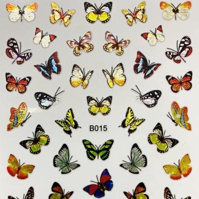 China Adhesive Nail Art Sticker of 16 Trendy Japanese Colorful Butterfly Manicure Designs for sale