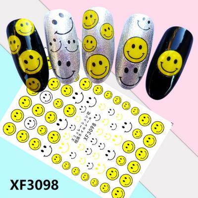 China Fashionable XF3096-3104 Nails Stickers Smiles 3D Manicure Applique Nail Stickers For Nail Decoration for sale