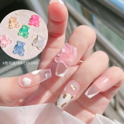 China 5pcs Resin Nails Cute Resin Nail Art Cartoon Candy Bow Tie Bear Jewelry For Nail Art Decoration for sale