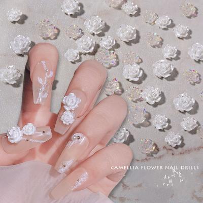 China Three-Dimensional Camellia Jewelry Resin Nail Art Accessories Resin Manicure Symphony Decoration 30 Pcs Size Flower Nail Art Accessories for sale