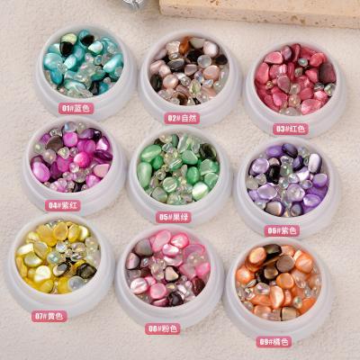 China Natural Stone Shell Nail Art Candy Shell Color Diamond Nail Decoration Diamond Nai Art Accessories New for sale