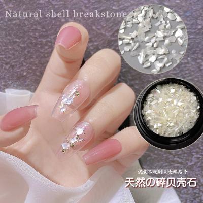 China Natural White Fragment Shell Nail Decoration Ultra-thin Shell Jewelry Nail Sticker Finger Decoration Wholesale Rhinestone for sale