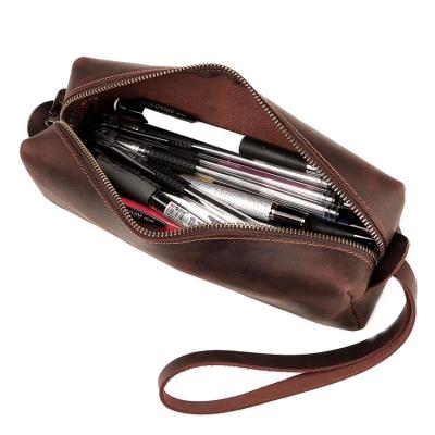 China Fashionable and portable cheap wholesale fashion school bag soft leather car pencil case key for sale