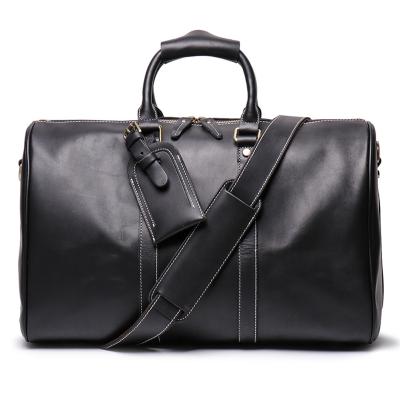 China Vintage Mainstream Business Elite Zippered Large Capacity Luggage Bag Duffle Travel Leather Bag Men for sale