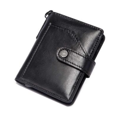 China Good Quality Leather RFID Wallet Men's Wallet With Key Card Holder Chain Bifold Wallet for sale