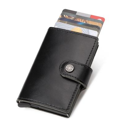 China Luxury Genuine Leather Men's RFID Bifold Factory Price Leather Wallet Card Holder Wallet for sale